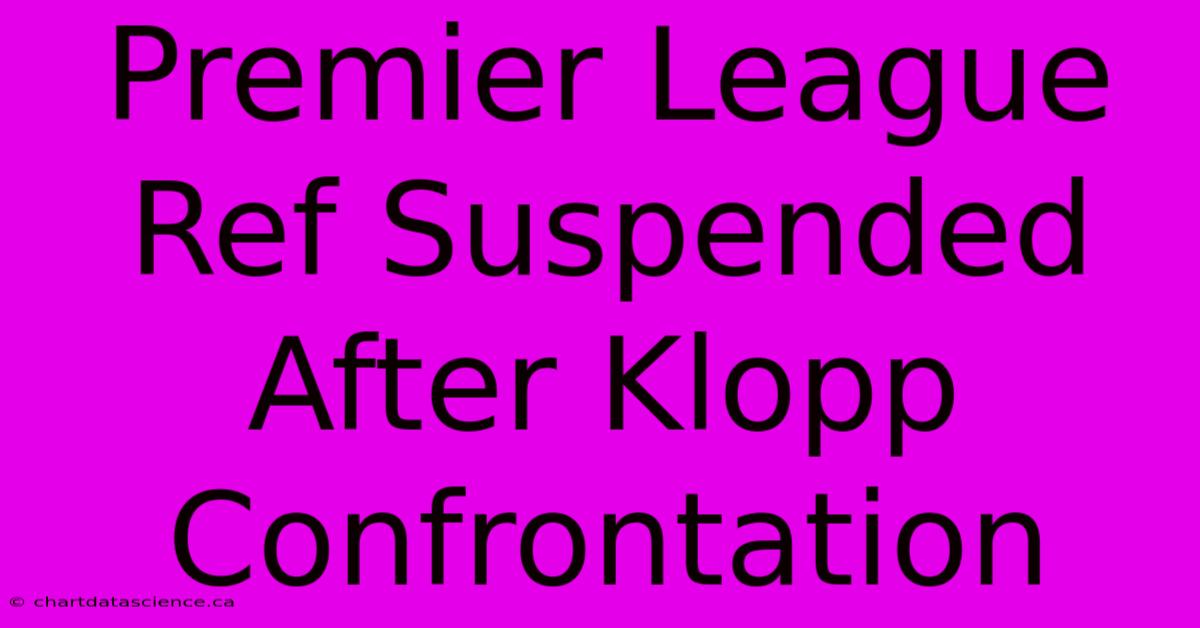 Premier League Ref Suspended After Klopp Confrontation