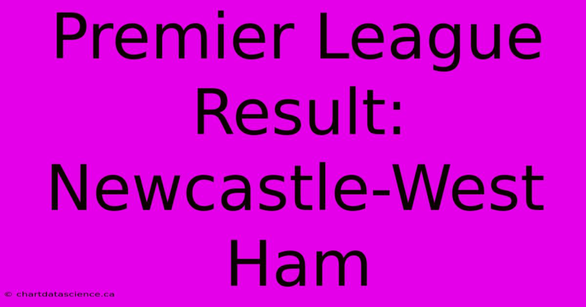 Premier League Result: Newcastle-West Ham