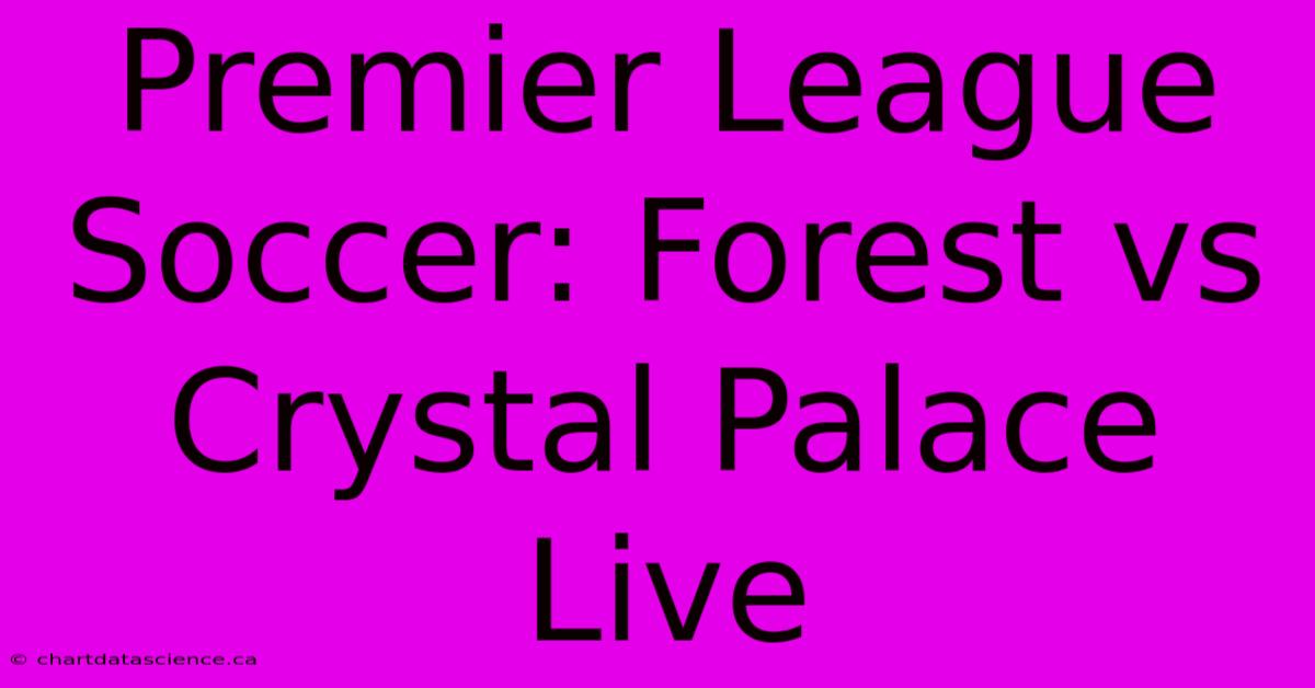 Premier League Soccer: Forest Vs Crystal Palace Live