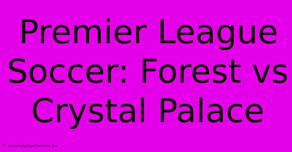 Premier League Soccer: Forest Vs Crystal Palace