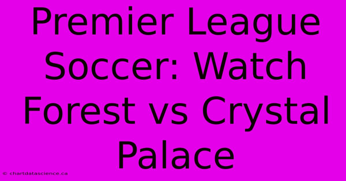 Premier League Soccer: Watch Forest Vs Crystal Palace