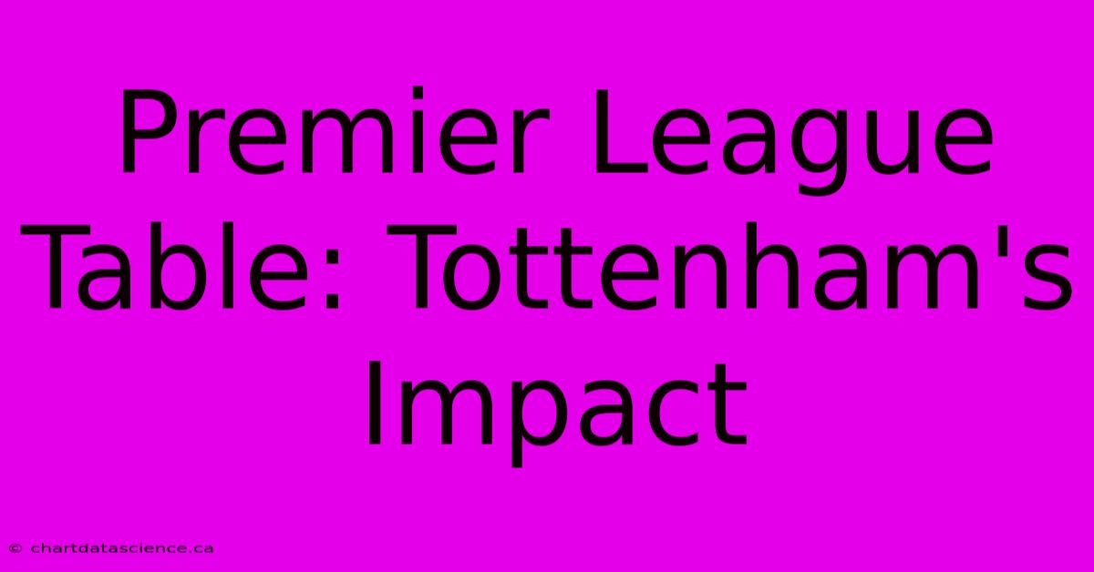 Premier League Table: Tottenham's Impact 