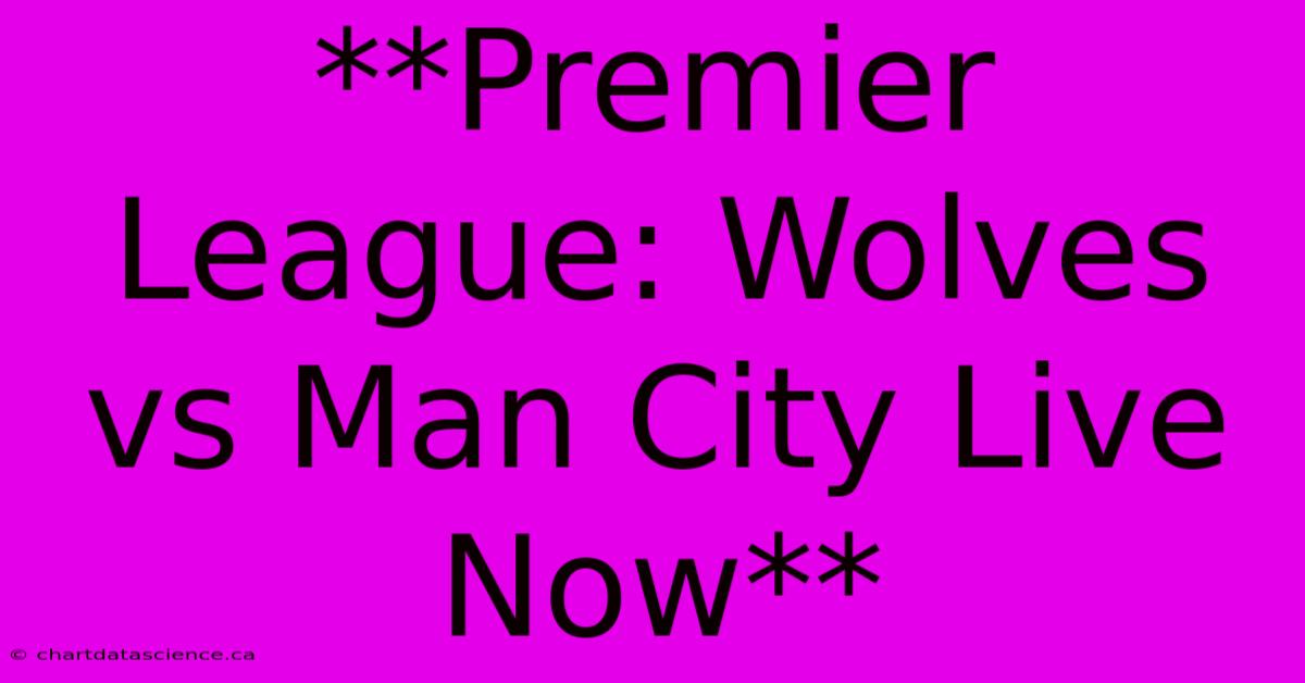 **Premier League: Wolves Vs Man City Live Now** 