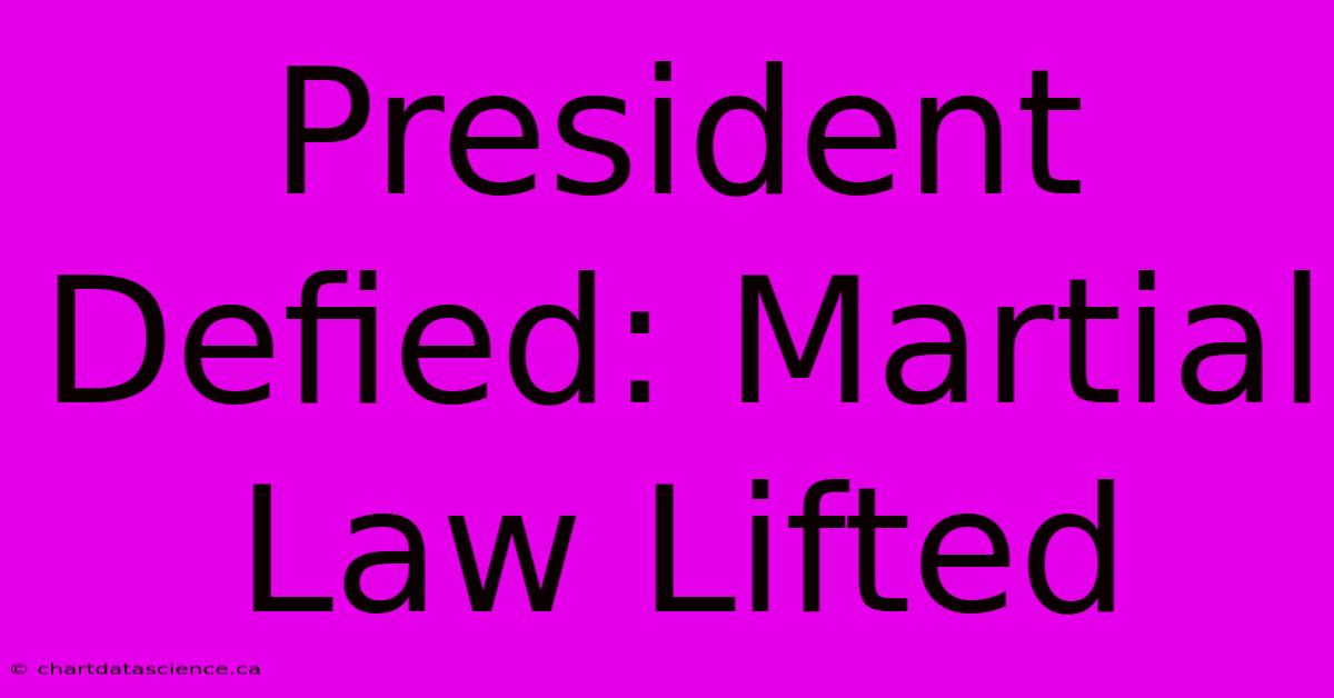 President Defied: Martial Law Lifted