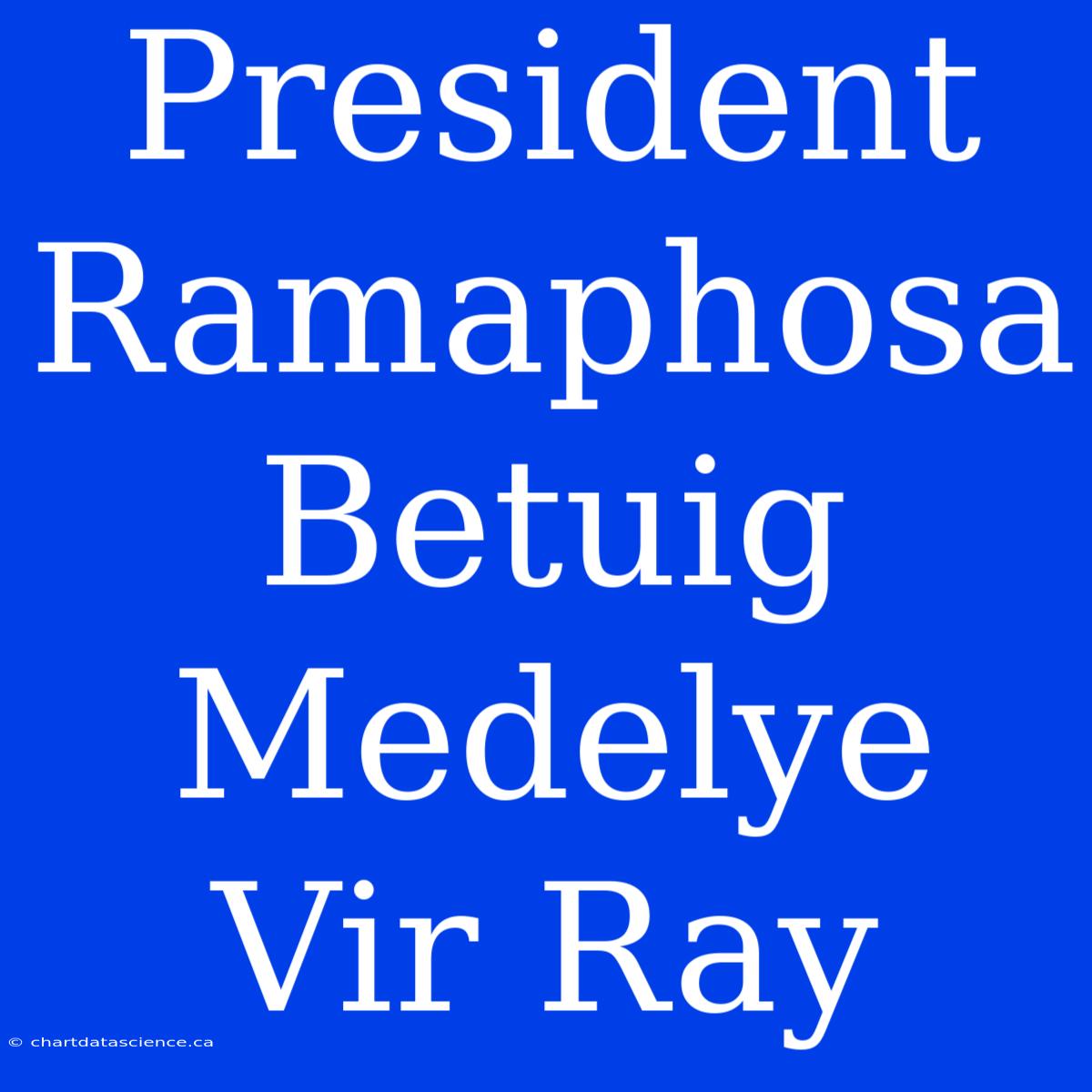 President Ramaphosa Betuig Medelye Vir Ray