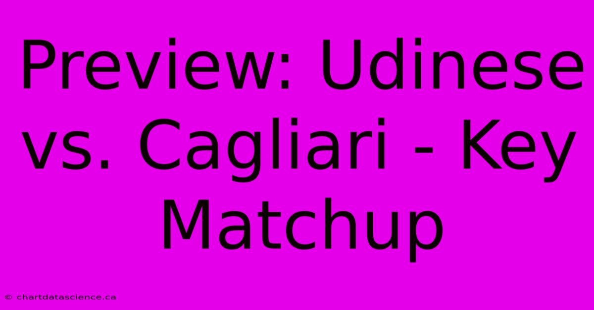 Preview: Udinese Vs. Cagliari - Key Matchup