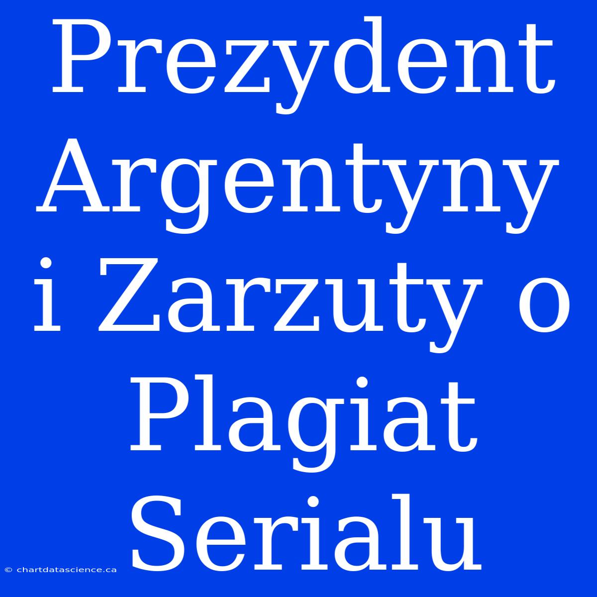 Prezydent Argentyny I Zarzuty O Plagiat Serialu