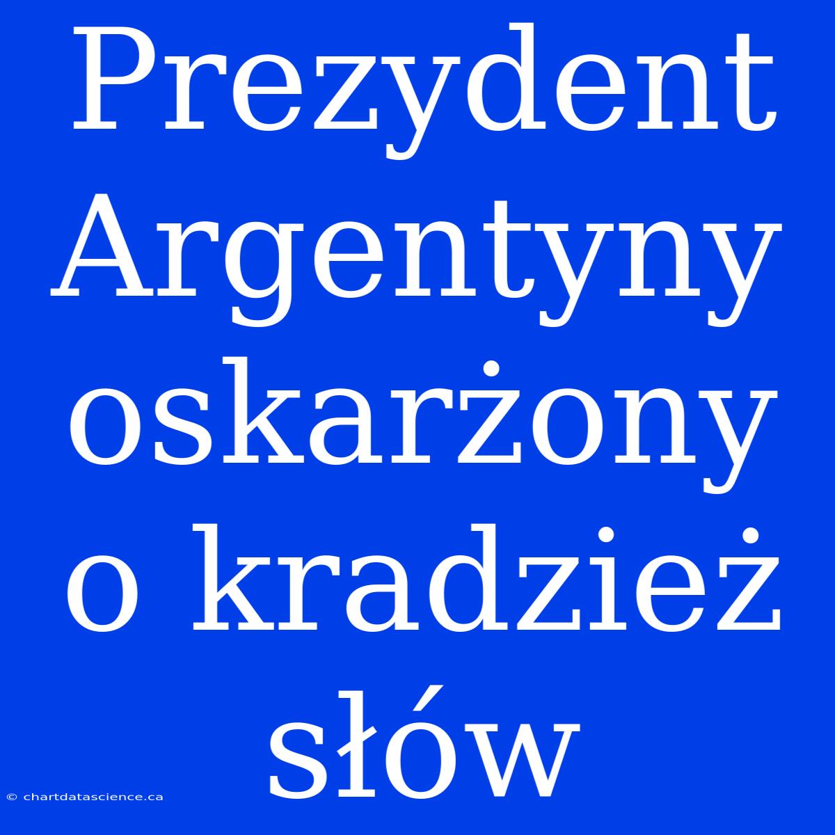 Prezydent Argentyny Oskarżony O Kradzież Słów