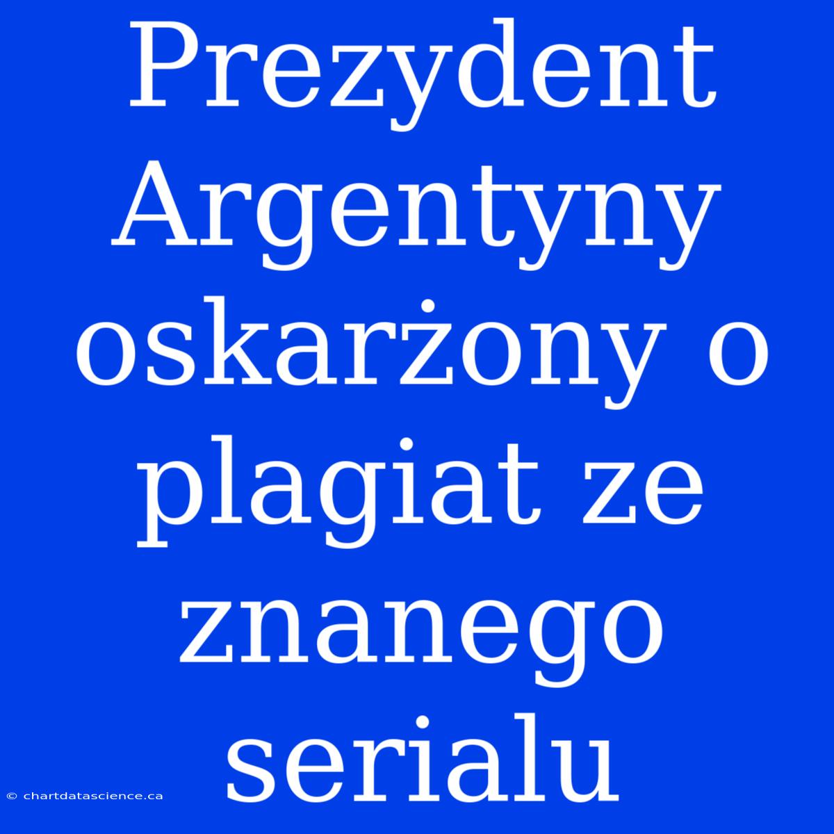 Prezydent Argentyny Oskarżony O Plagiat Ze Znanego Serialu