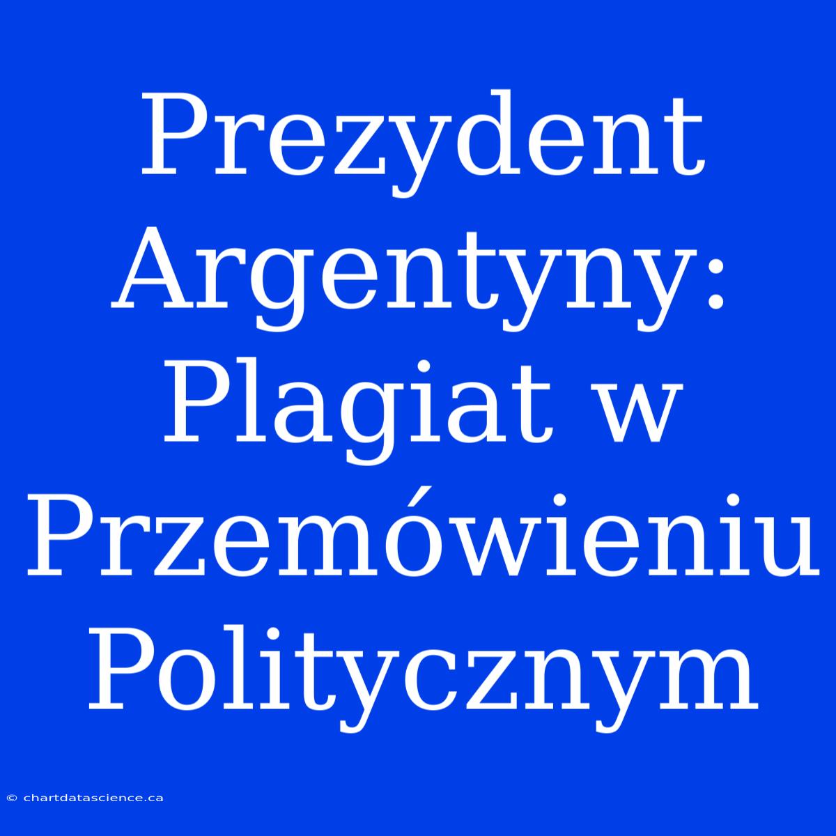 Prezydent Argentyny: Plagiat W Przemówieniu Politycznym