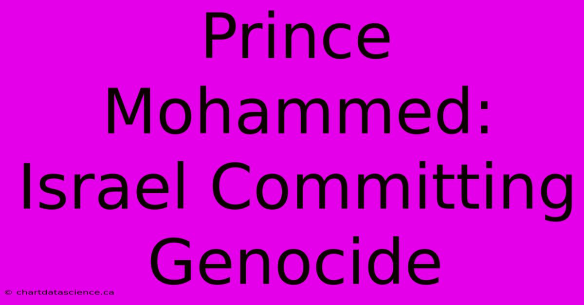 Prince Mohammed: Israel Committing Genocide