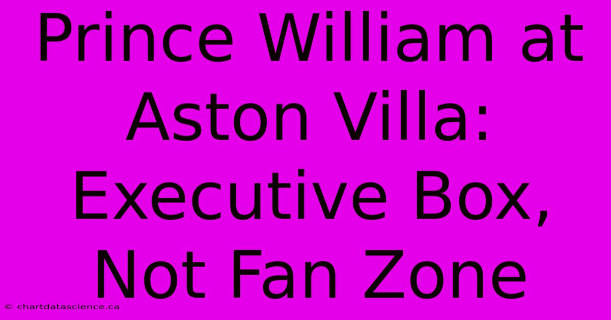 Prince William At Aston Villa: Executive Box, Not Fan Zone