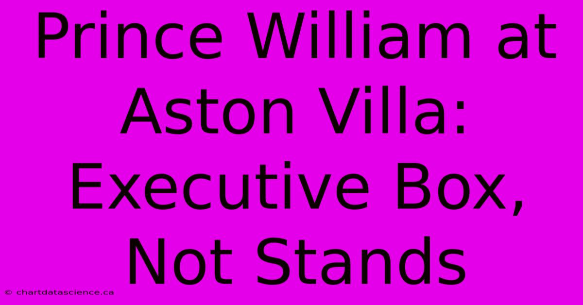 Prince William At Aston Villa: Executive Box, Not Stands