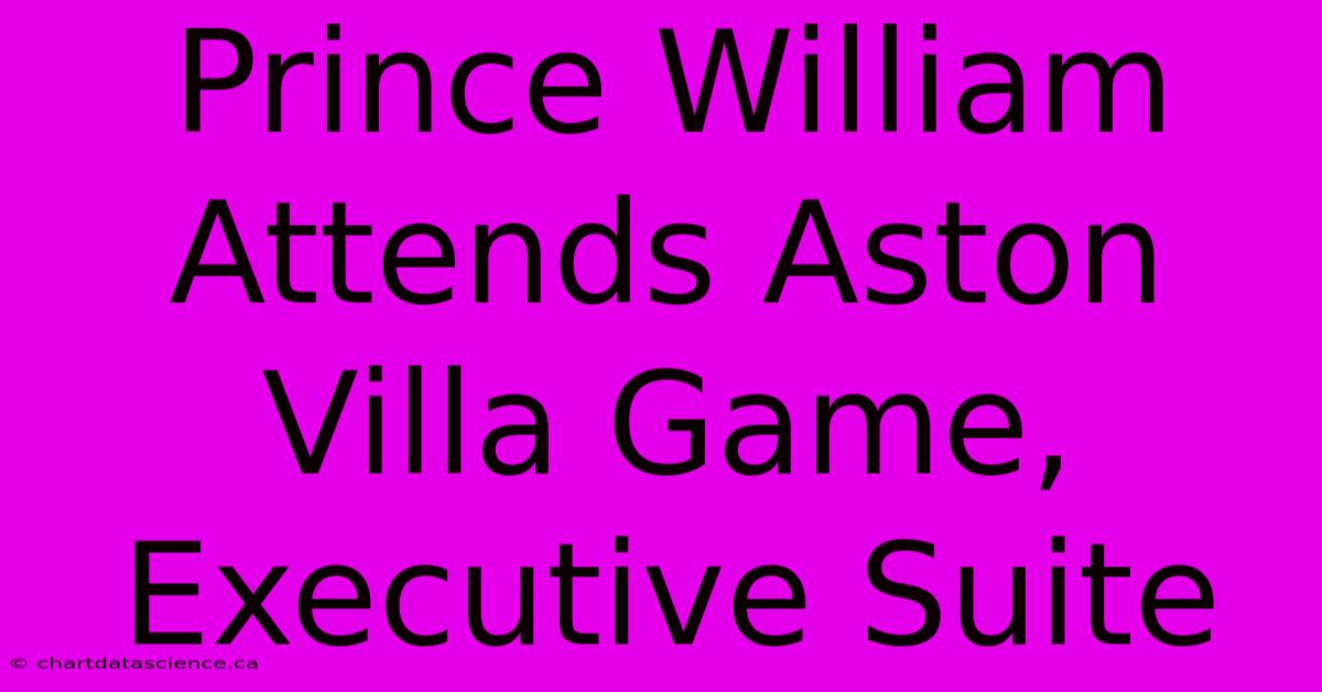 Prince William Attends Aston Villa Game, Executive Suite