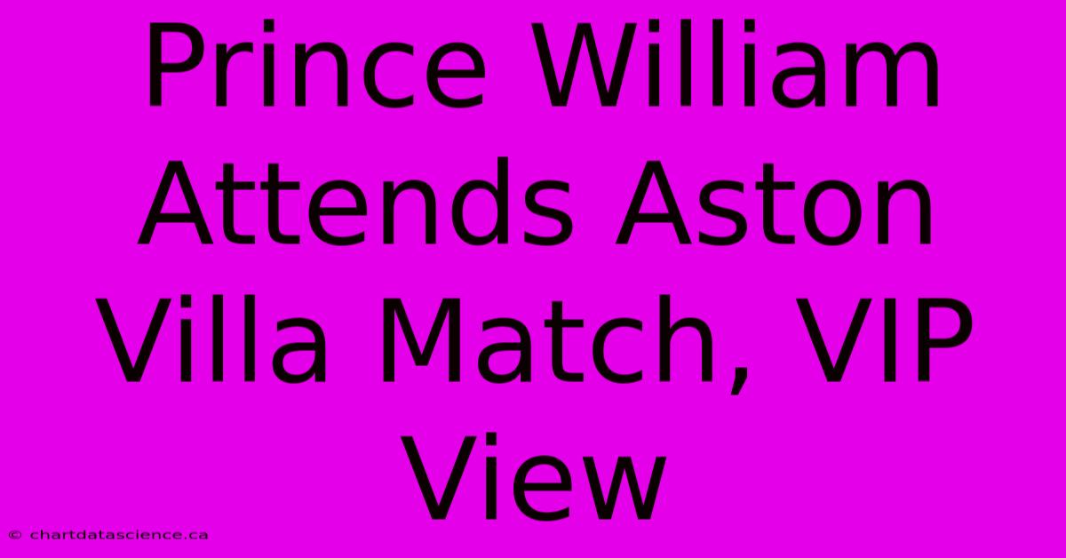 Prince William Attends Aston Villa Match, VIP View