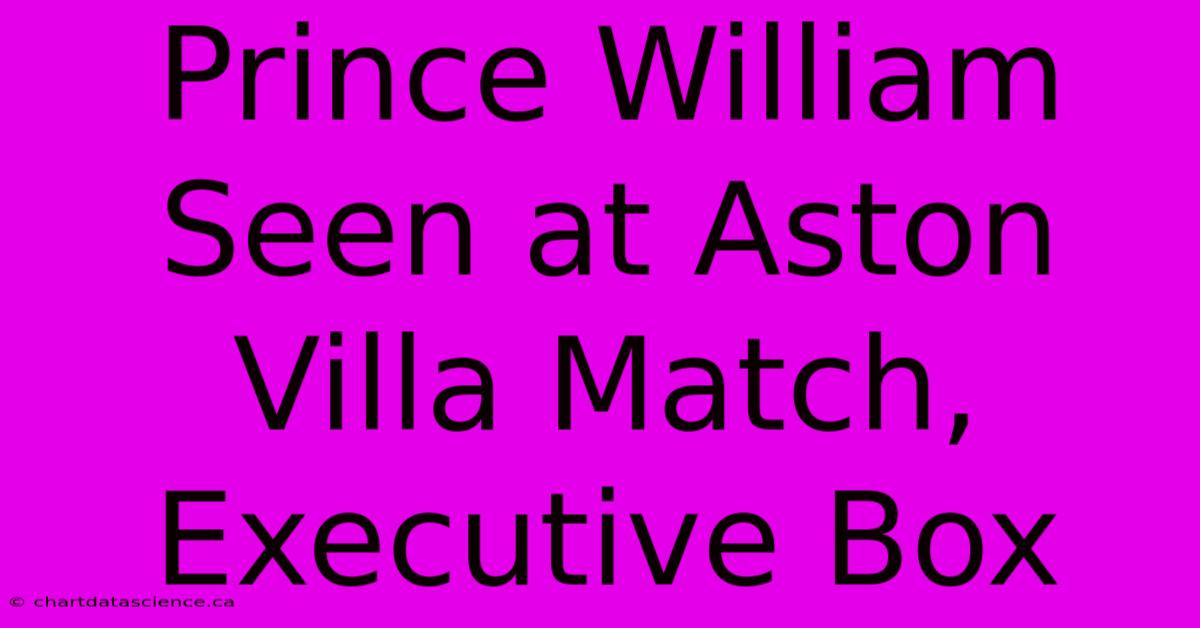 Prince William Seen At Aston Villa Match, Executive Box