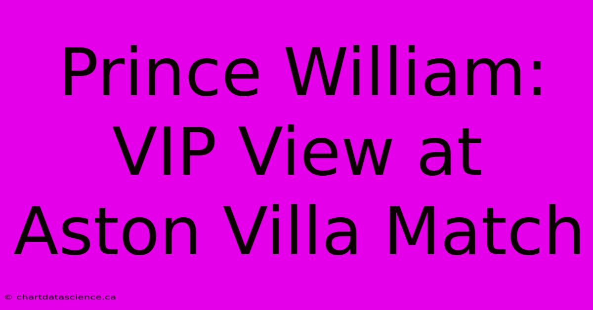 Prince William: VIP View At Aston Villa Match