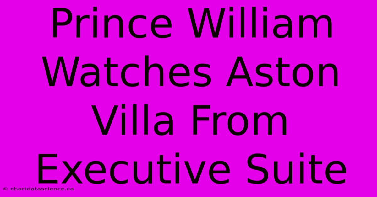 Prince William Watches Aston Villa From Executive Suite