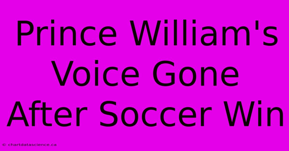 Prince William's Voice Gone After Soccer Win