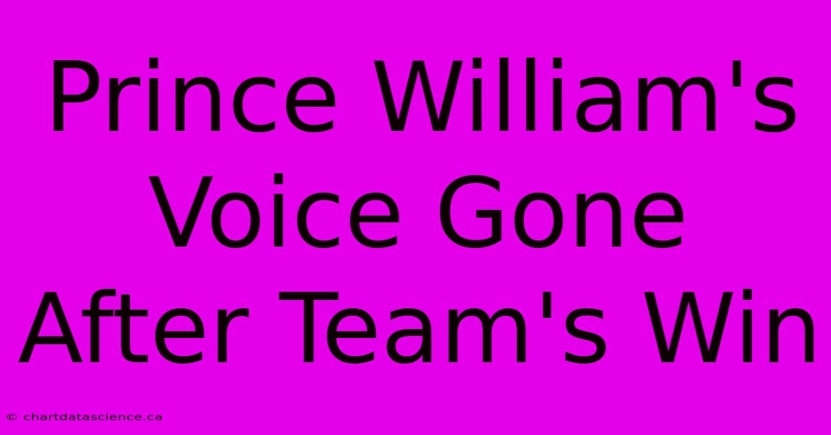 Prince William's Voice Gone After Team's Win