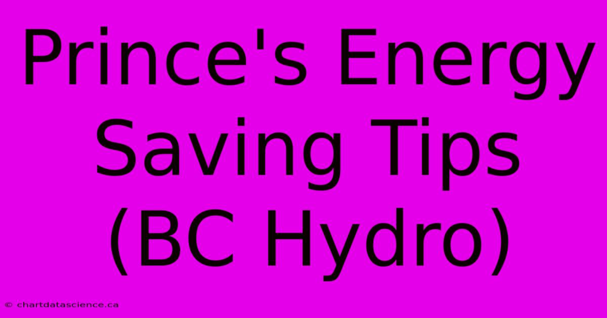 Prince's Energy Saving Tips (BC Hydro)