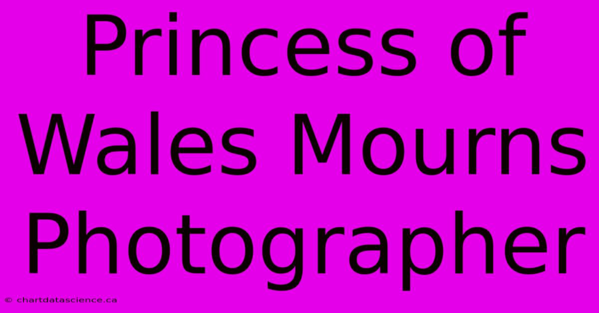 Princess Of Wales Mourns Photographer