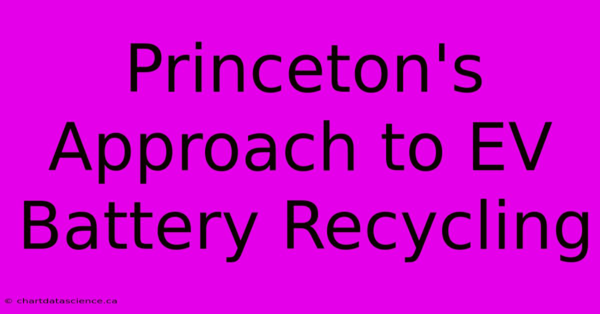 Princeton's Approach To EV Battery Recycling