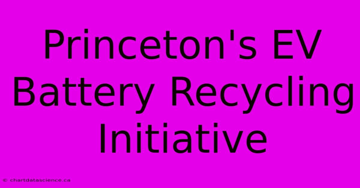 Princeton's EV Battery Recycling Initiative