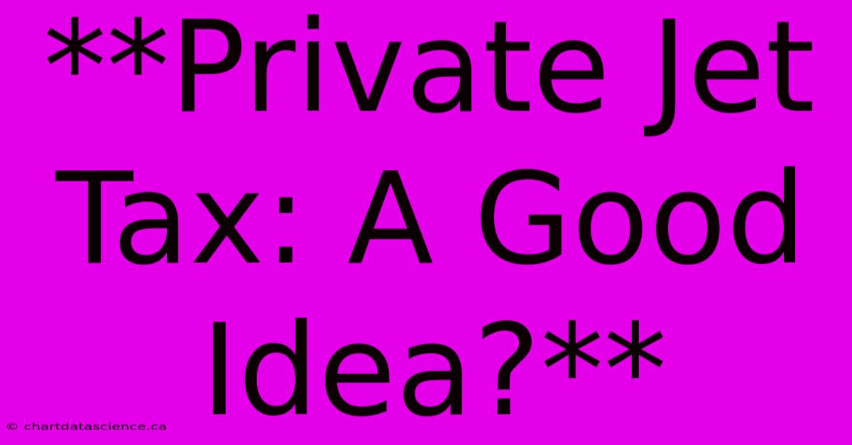 **Private Jet Tax: A Good Idea?**