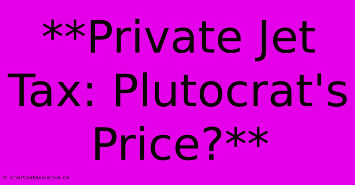 **Private Jet Tax: Plutocrat's Price?**