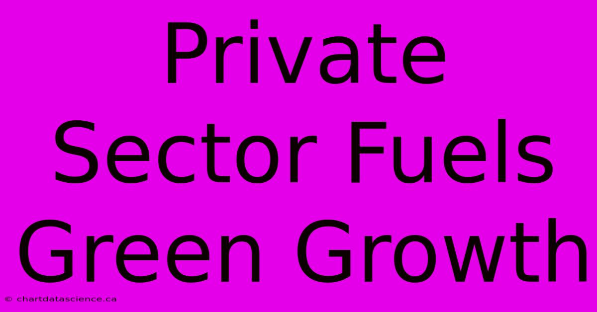 Private Sector Fuels Green Growth