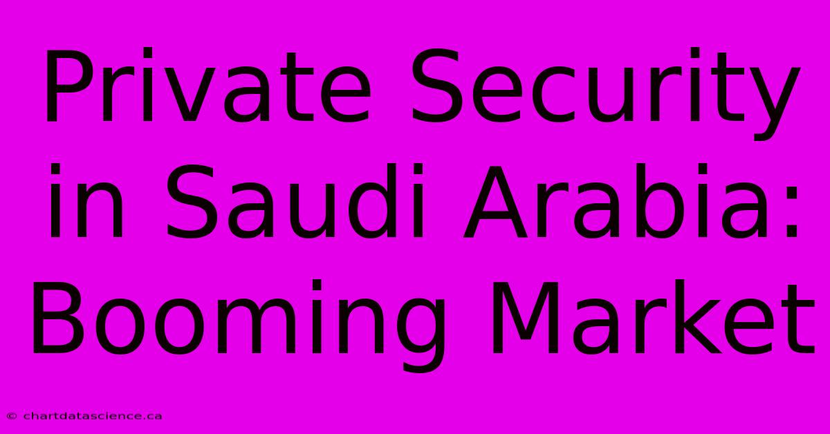 Private Security In Saudi Arabia: Booming Market