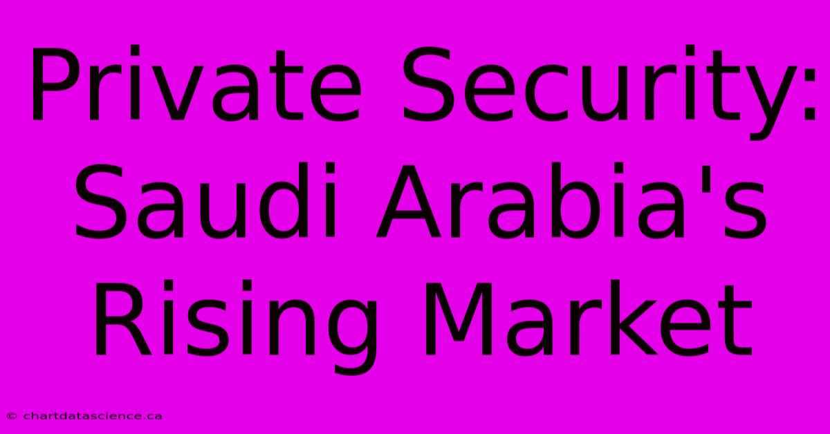 Private Security: Saudi Arabia's Rising Market 