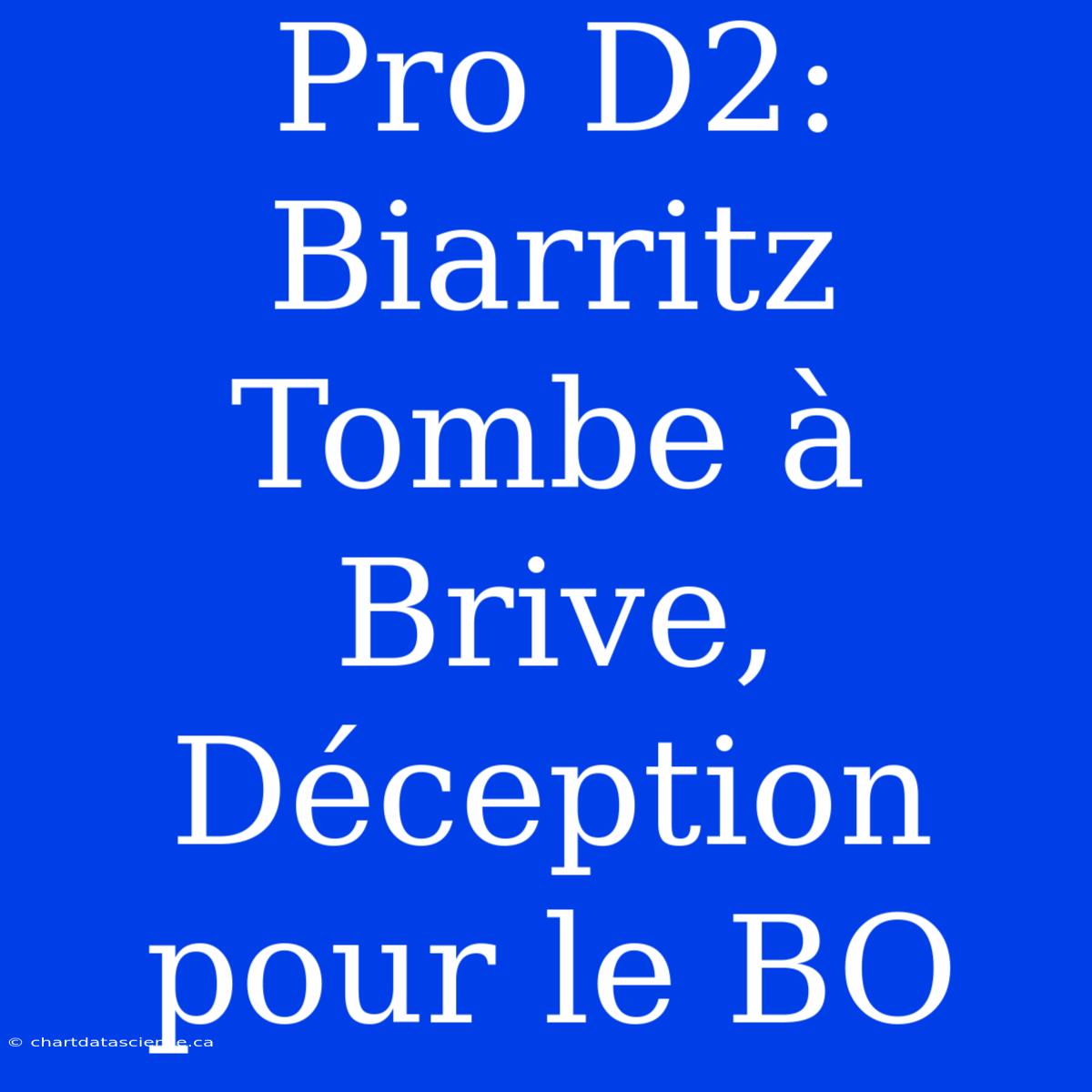 Pro D2: Biarritz Tombe À Brive, Déception Pour Le BO