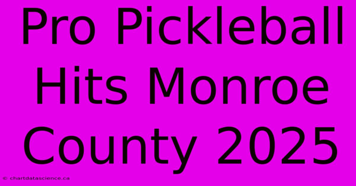 Pro Pickleball Hits Monroe County 2025