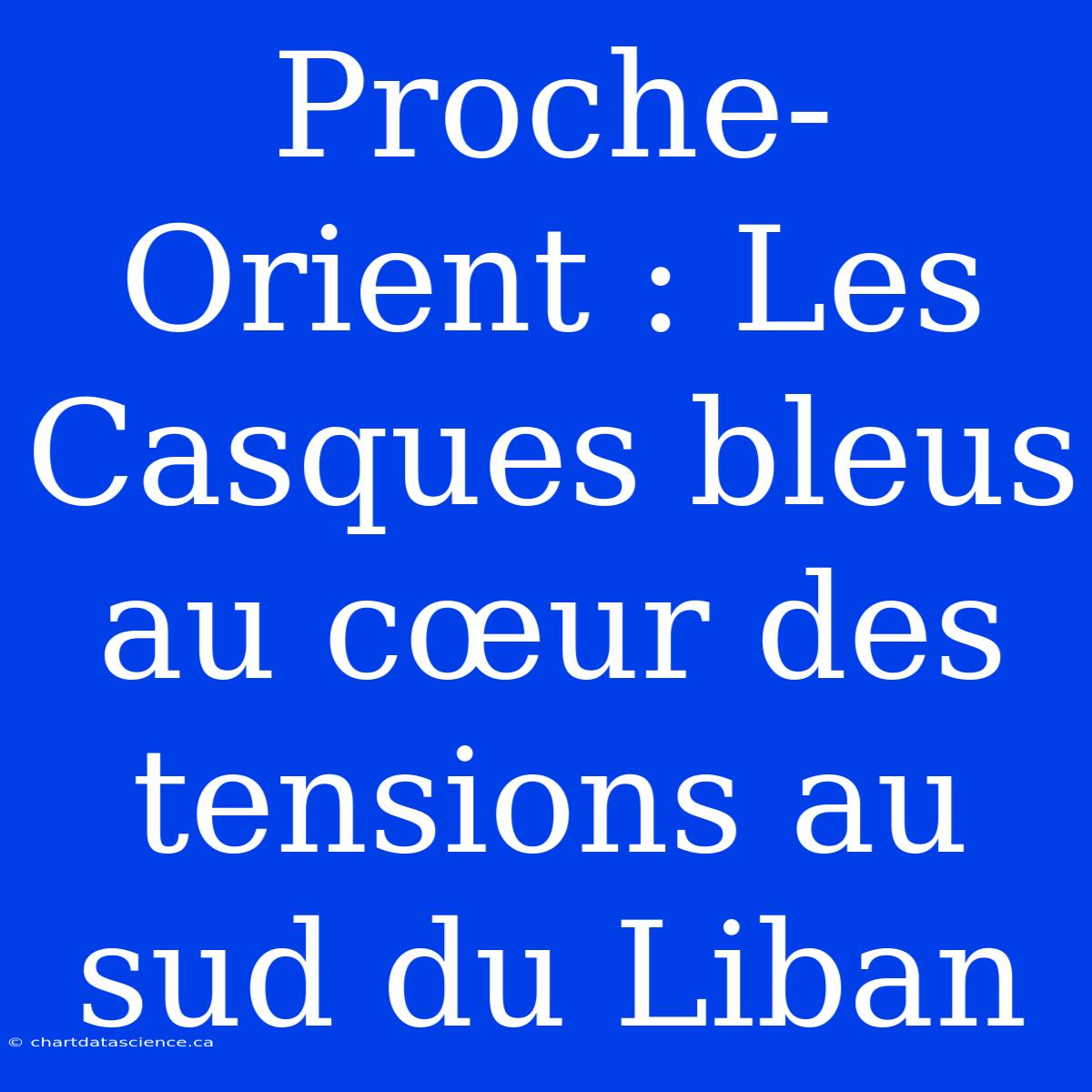 Proche-Orient : Les Casques Bleus Au Cœur Des Tensions Au Sud Du Liban