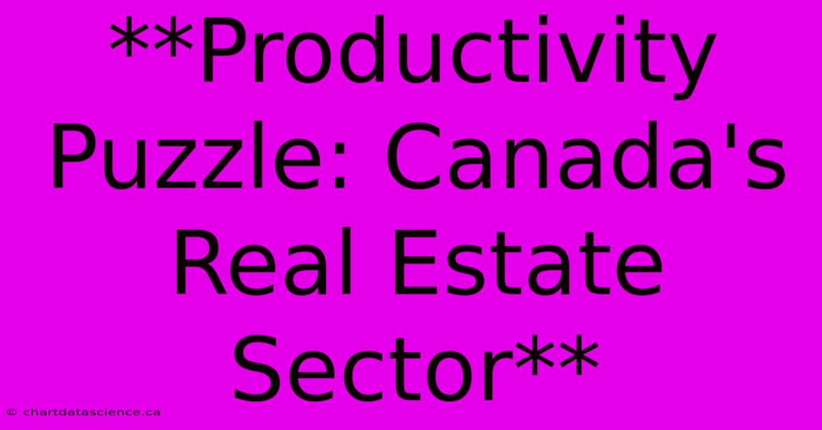 **Productivity Puzzle: Canada's Real Estate Sector**