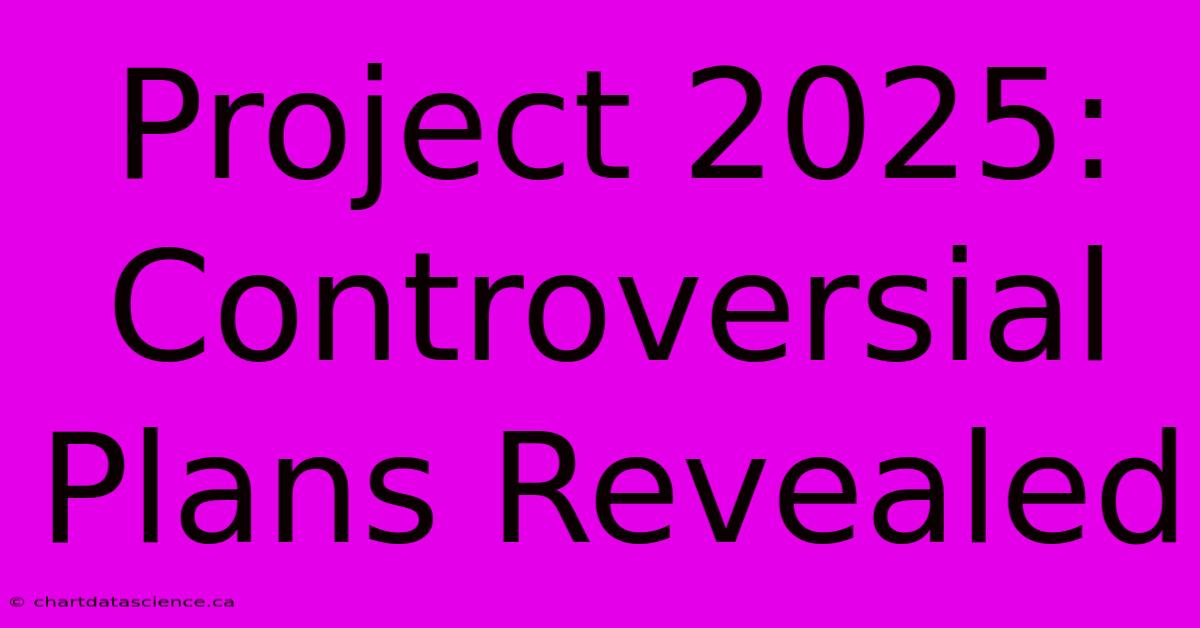 Project 2025: Controversial Plans Revealed