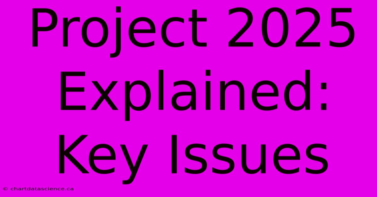 Project 2025 Explained: Key Issues