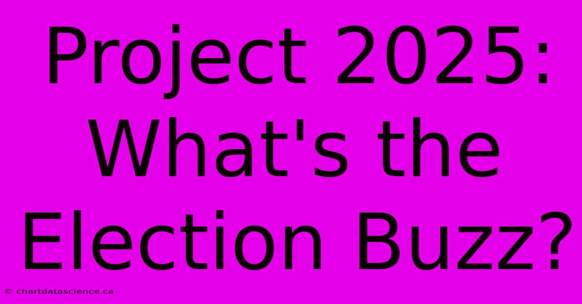 Project 2025: What's The Election Buzz?