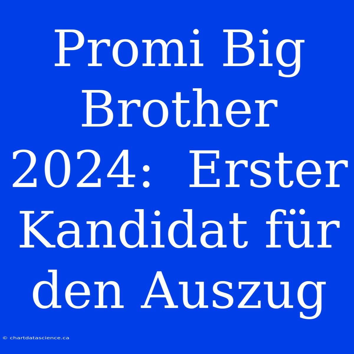 Promi Big Brother 2024:  Erster Kandidat Für Den Auszug