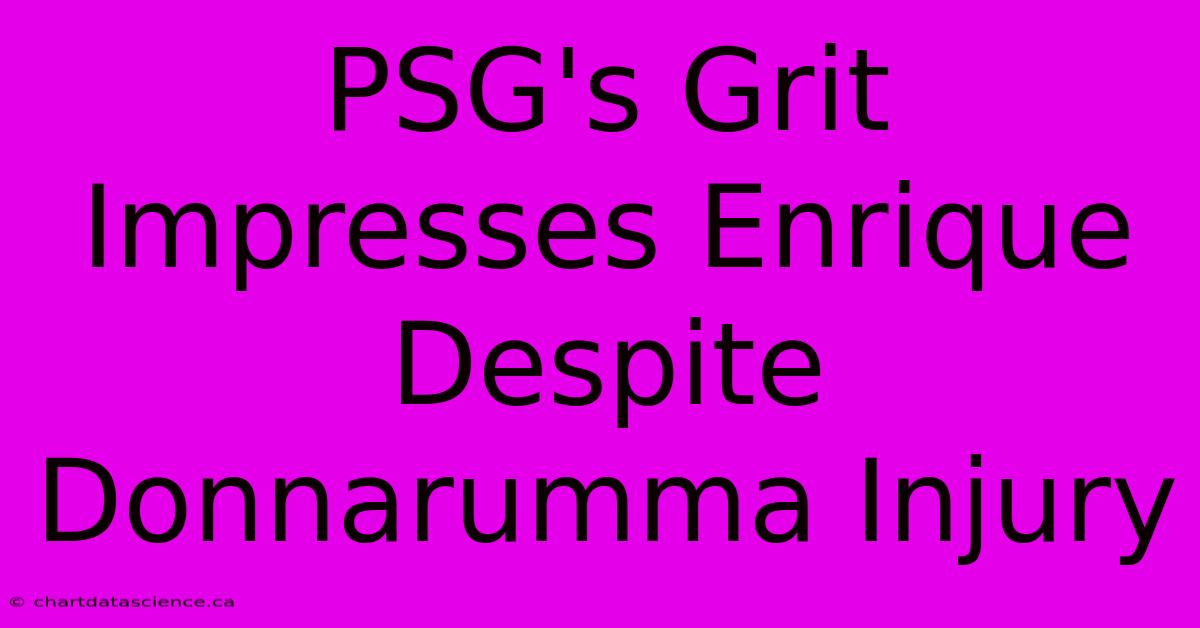 PSG's Grit Impresses Enrique Despite Donnarumma Injury