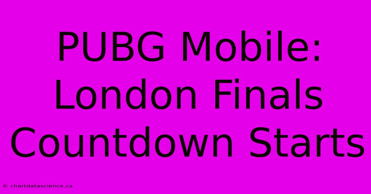 PUBG Mobile: London Finals Countdown Starts