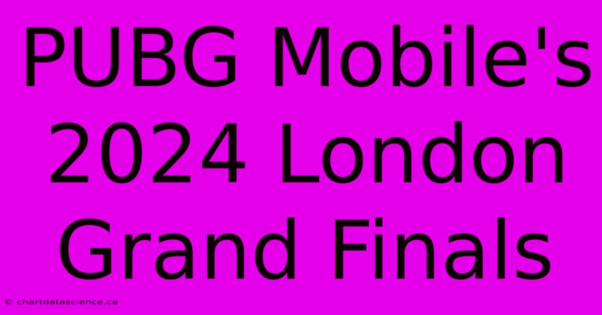 PUBG Mobile's 2024 London Grand Finals