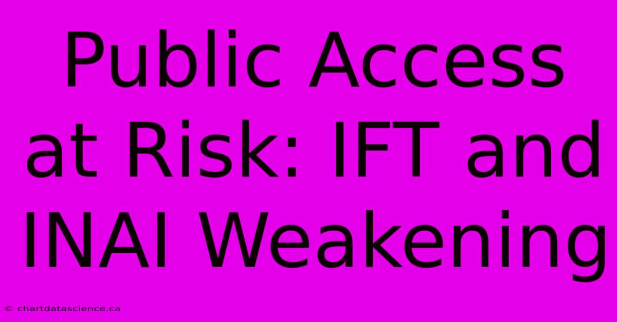 Public Access At Risk: IFT And INAI Weakening 