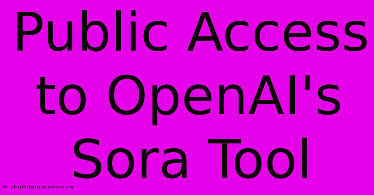 Public Access To OpenAI's Sora Tool