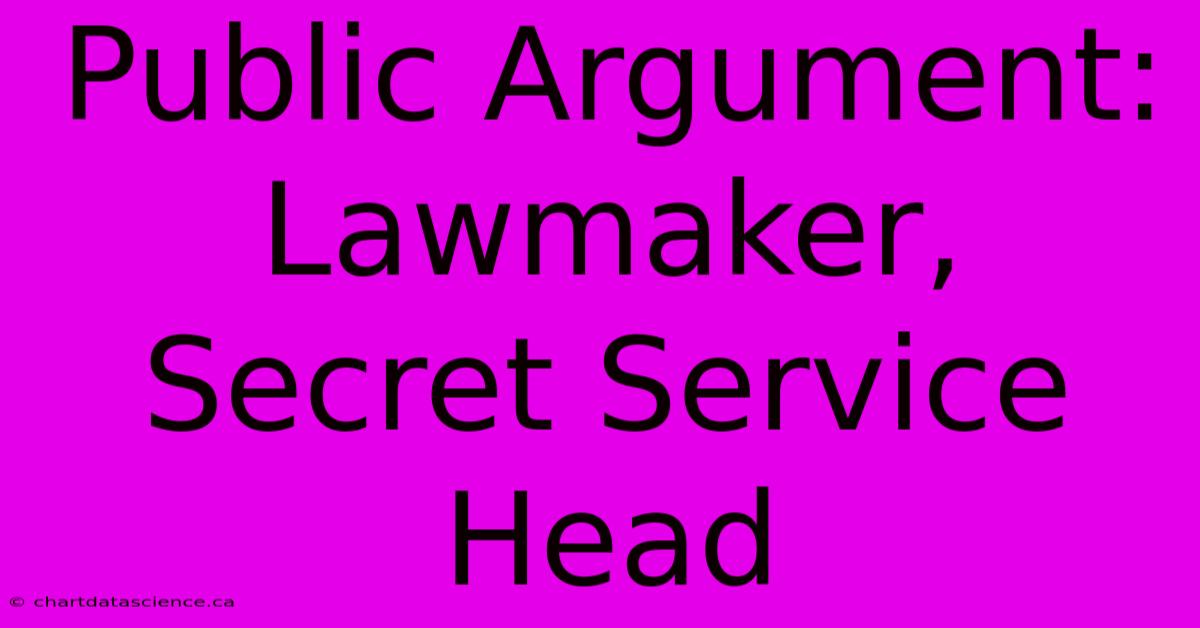 Public Argument: Lawmaker, Secret Service Head