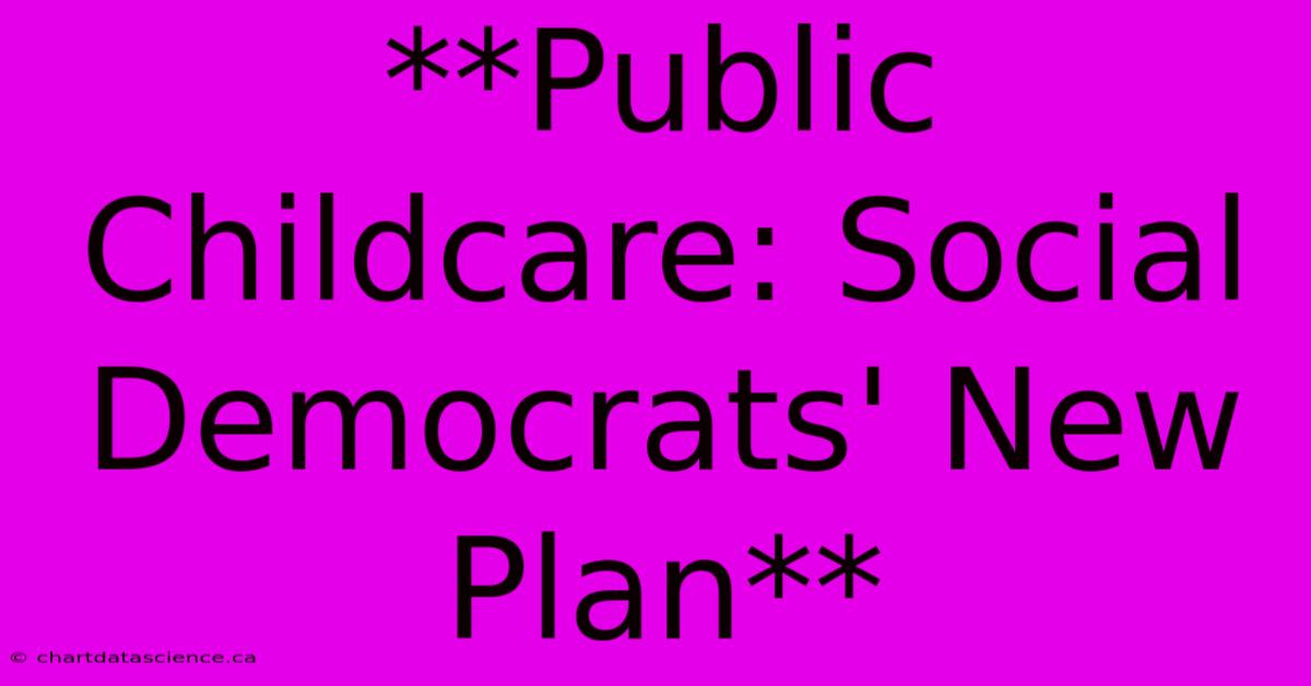 **Public Childcare: Social Democrats' New Plan**