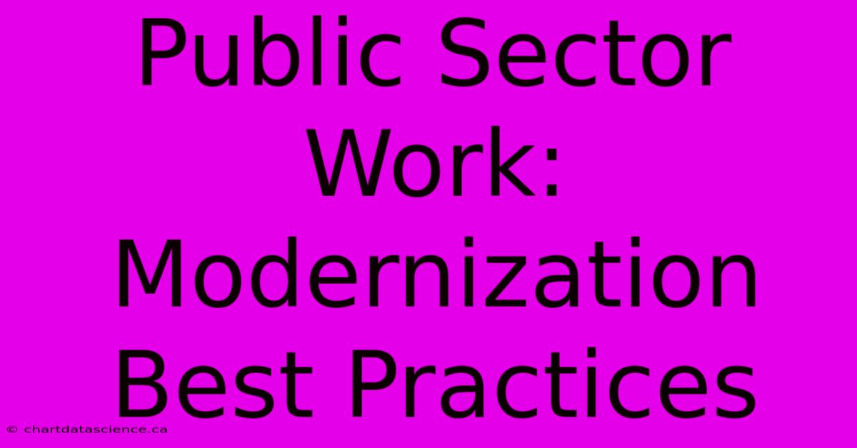 Public Sector Work: Modernization Best Practices 