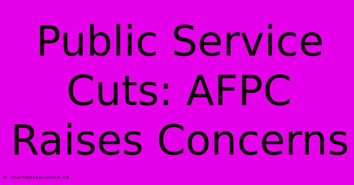 Public Service Cuts: AFPC Raises Concerns